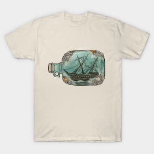 Barnacle Ship In A Bottle T-Shirt